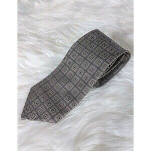 Daniel Craig Silk Tie Blue Gray Taupe Geometric Men Necktie Long 64 x 3.75
